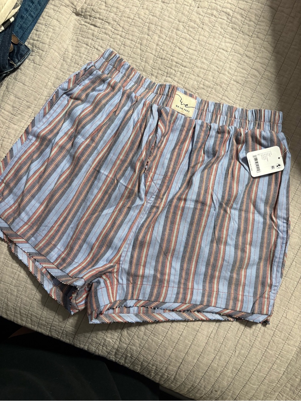 We The Free—Striped bed shorts